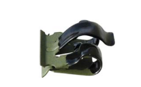 B10726-CLP 	WIRE LOOM CLIP .08 CAP S-CLIP GREEN DIP SPIN w RUBBER 